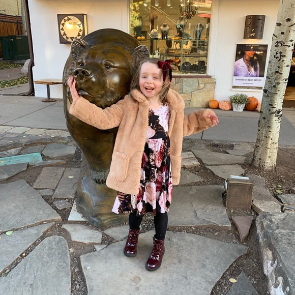 Kids H&M Faux Fur Coat - Tan - Picture 5 of 6